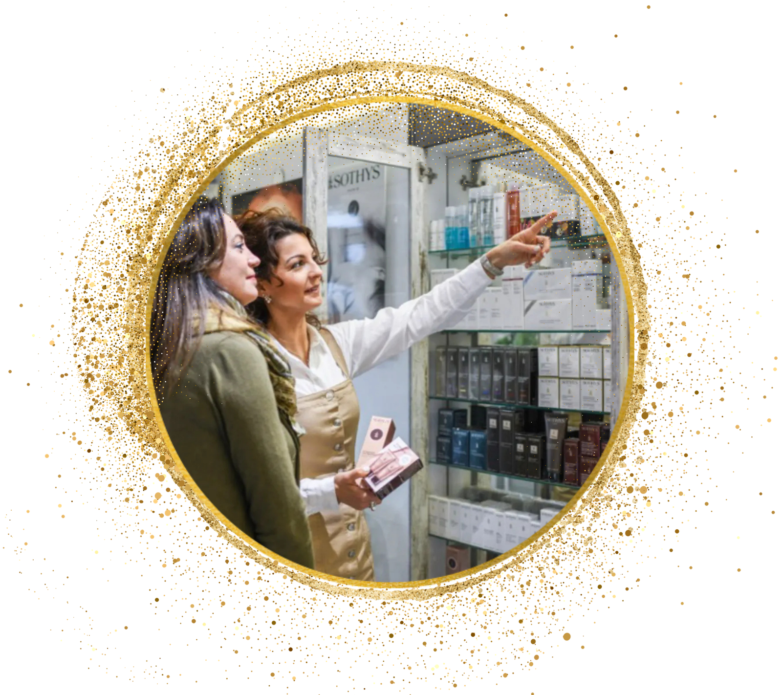 Virginie de Perle de vie avec une cliente