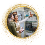 Virginie de Perle de vie avec une cliente